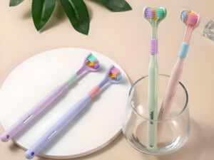 Triple-Sided Ultra-Fine Soft Bristle Toothbrush for Enhanced Oral Health